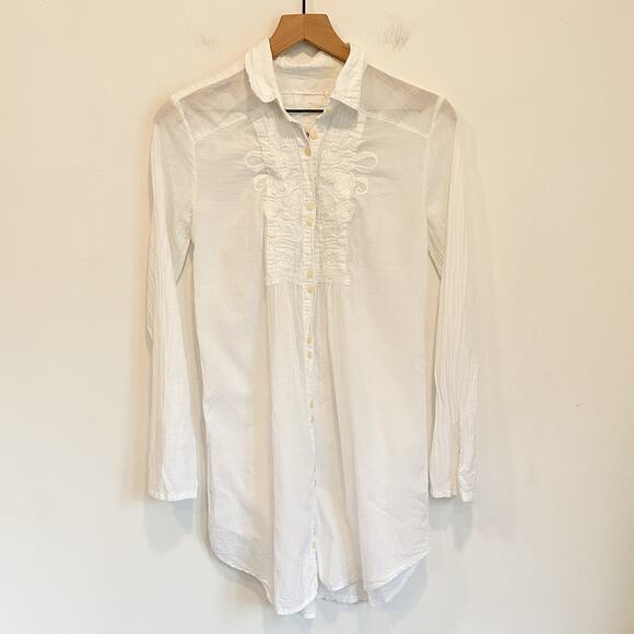 Johnny Was Embroidered Skull Button Up Skirt White Size S - Picture 1 of 7